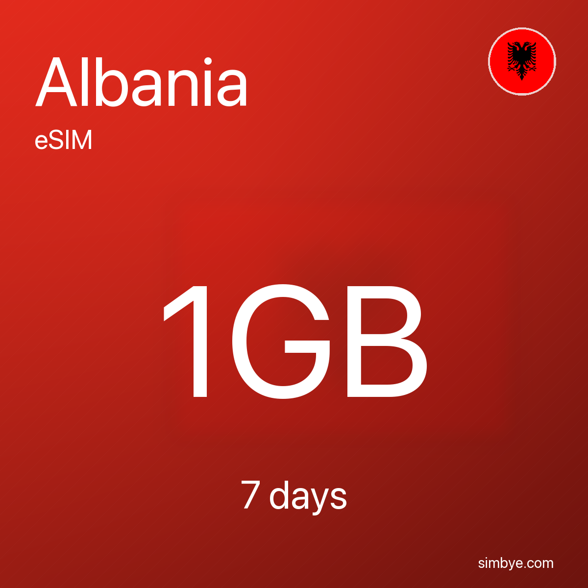 Simbye Albania 1GB 7Days eSIM