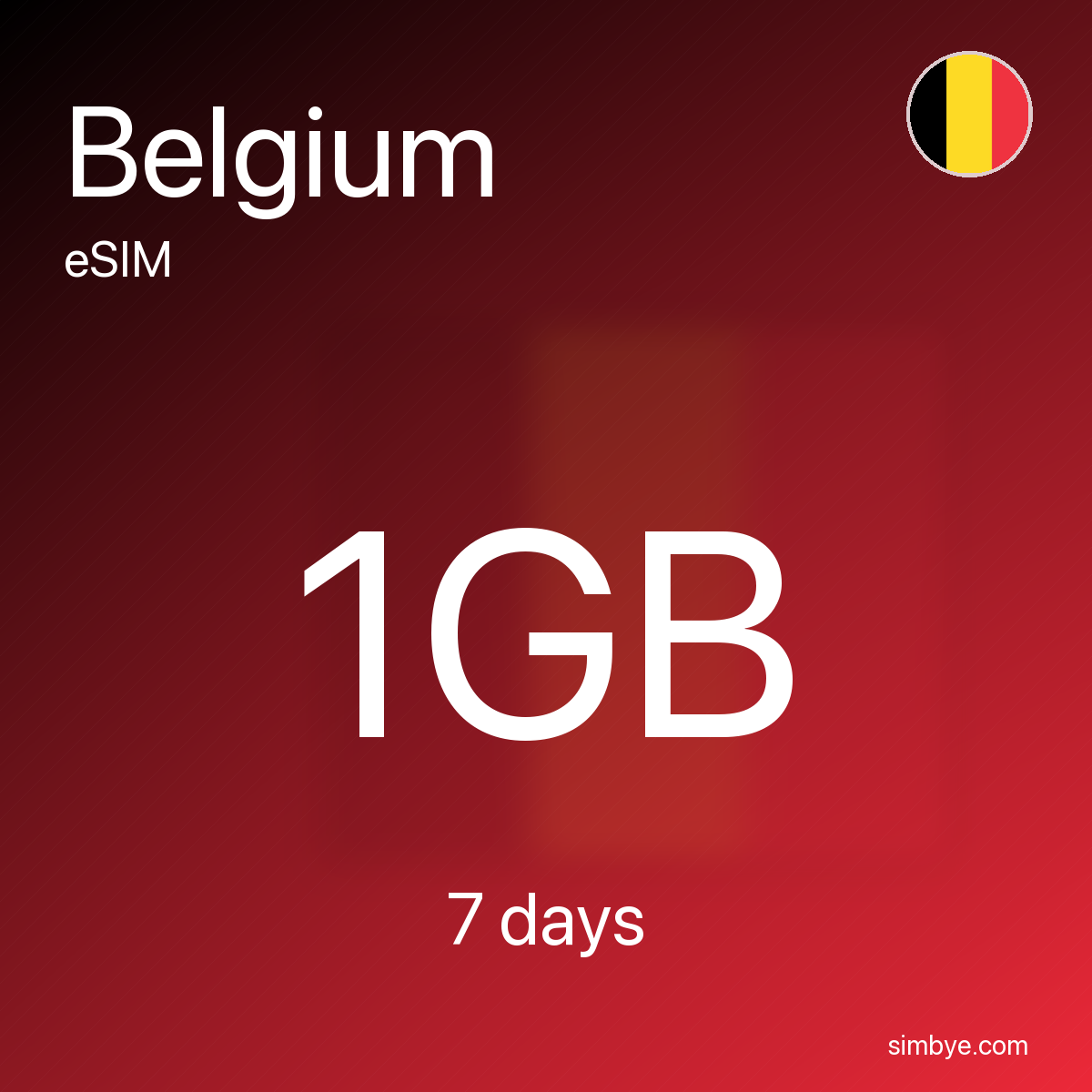 Simbye Belgium 1GB 7Days eSIM
