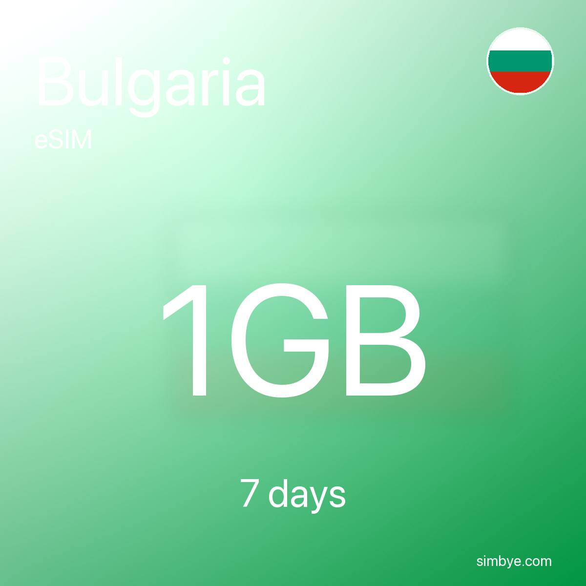 Simbye Bulgaria 1GB 7Days eSIM