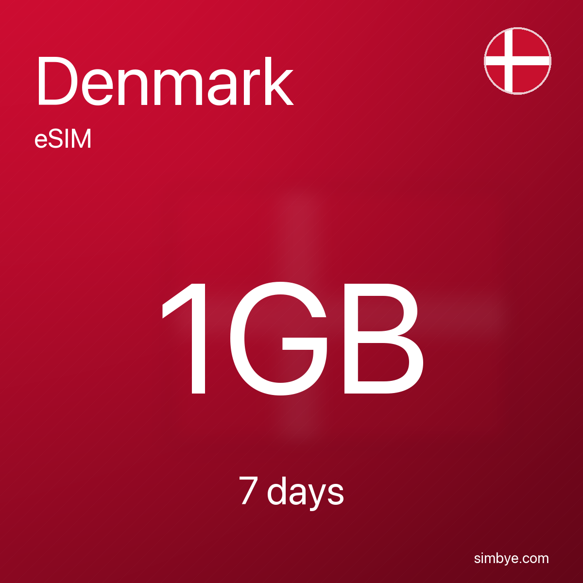 Simbye Denmark 1GB 7Days eSIM