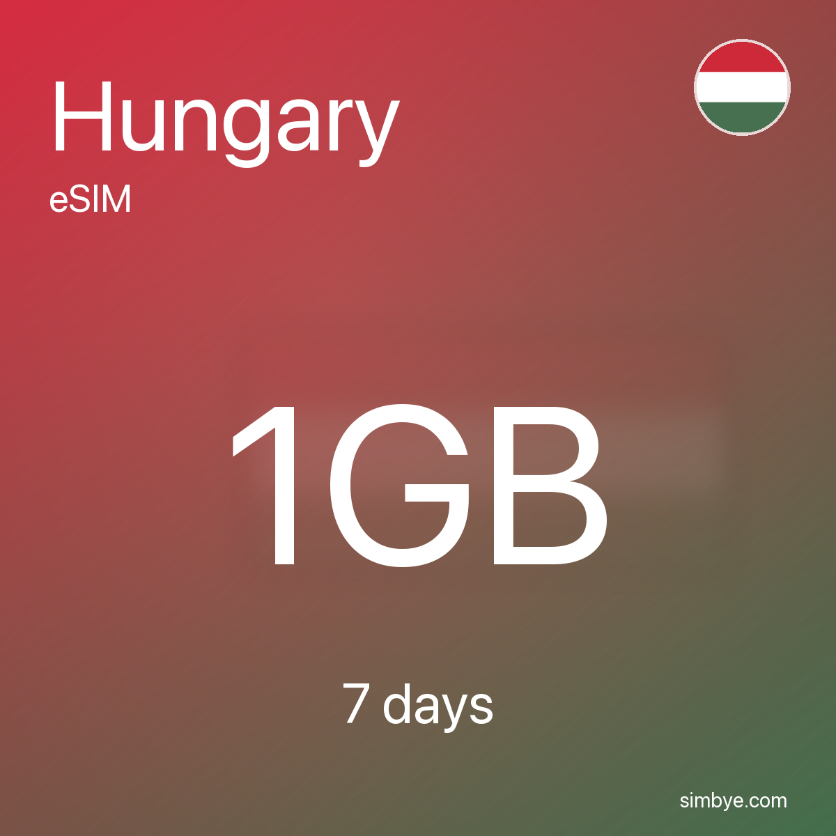 Simbye Hungary 1GB 7Days eSIM
