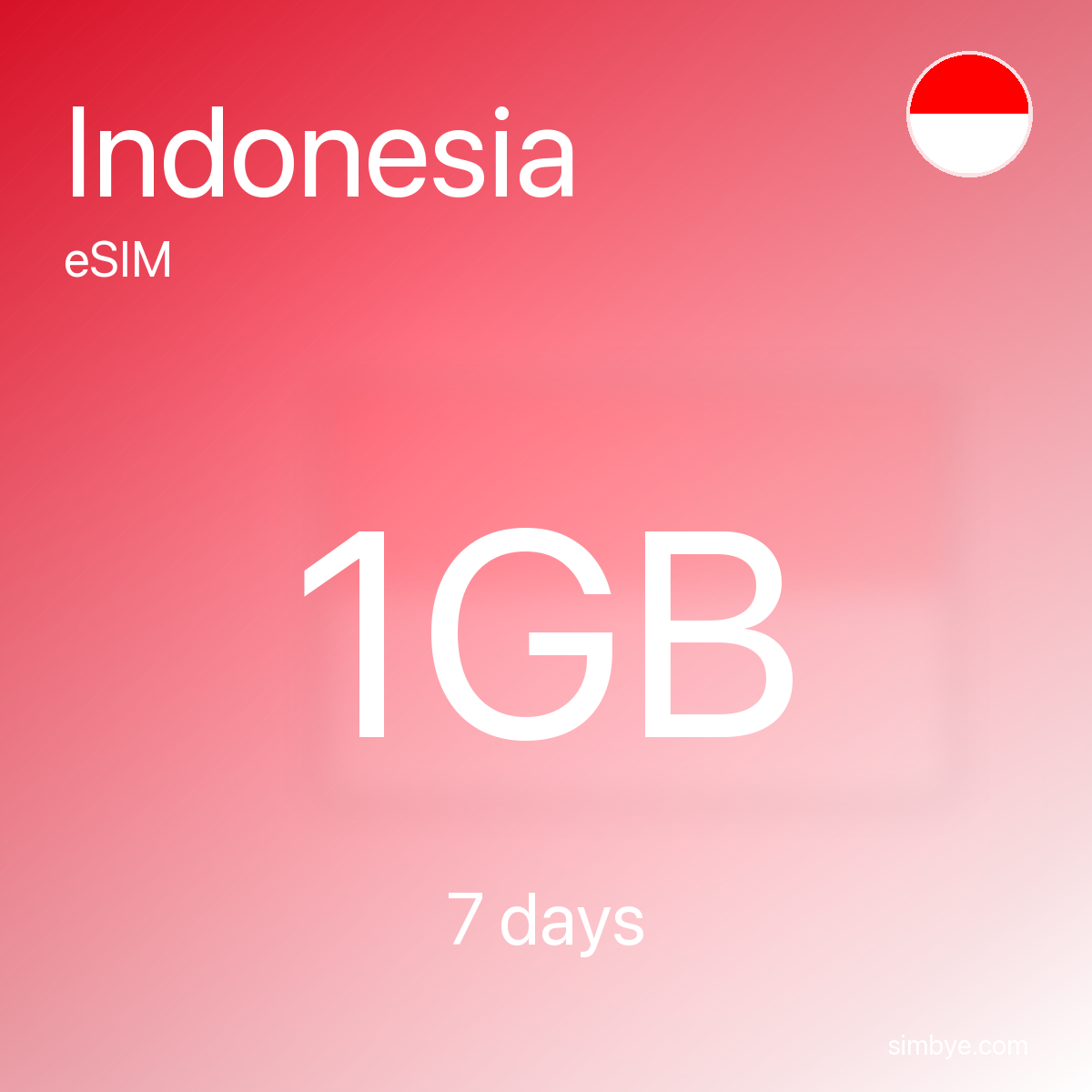 Simbye Indonesia 1GB 7Days eSIM