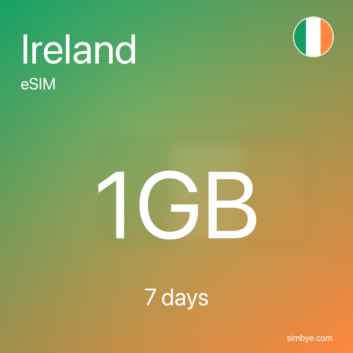 Simbye Ireland 1GB 7Days eSIM