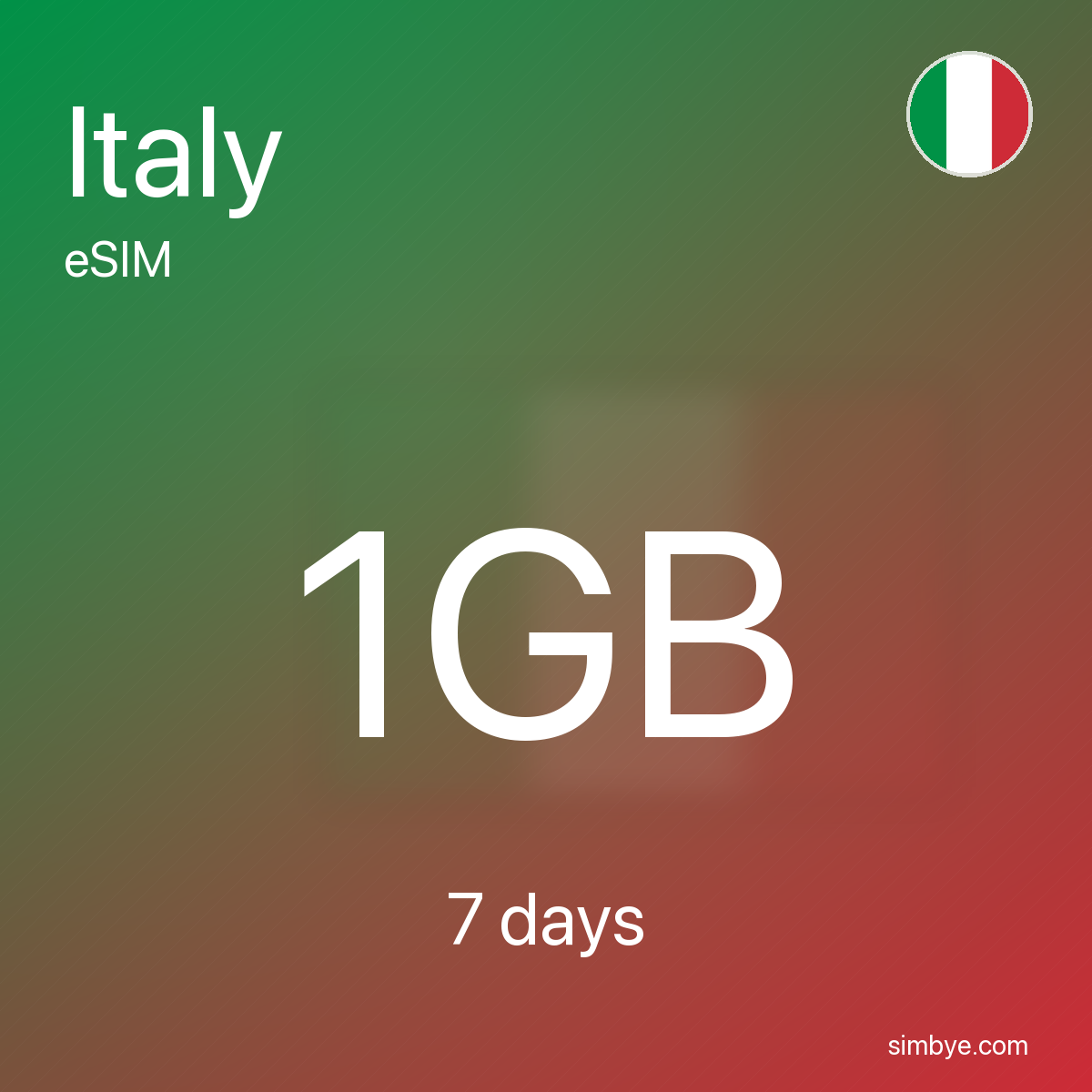 Simbye Italy 1GB 7Days eSIM