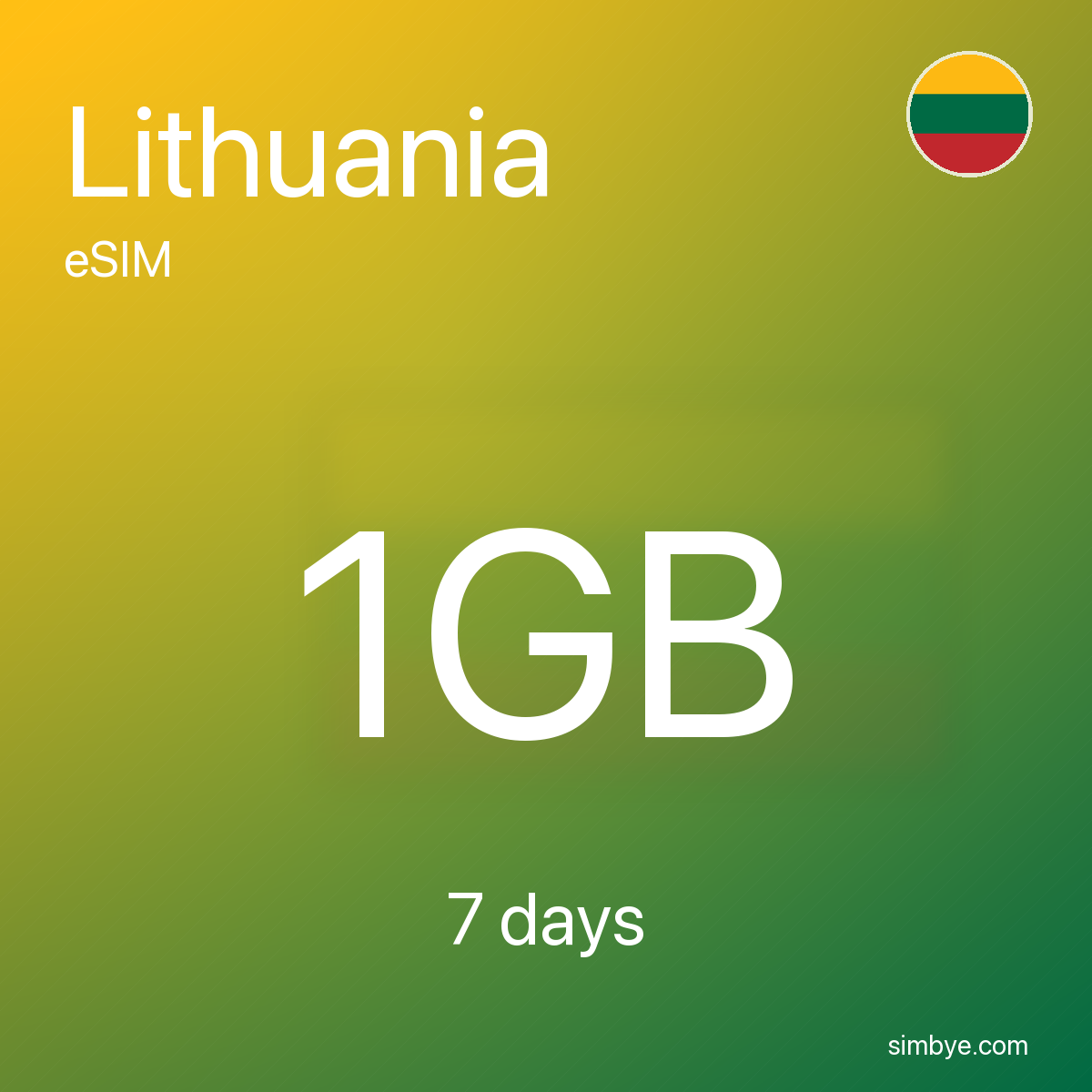 Simbye Lithuania 1GB 7Days eSIM