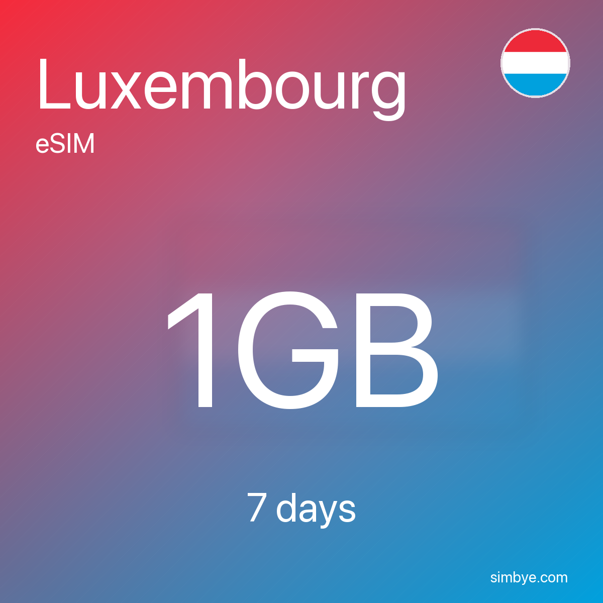Simbye Luxembourg 1GB 7Days eSIM
