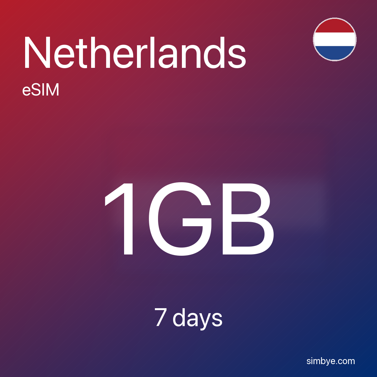 Simbye Netherlands 1GB 7Days eSIM