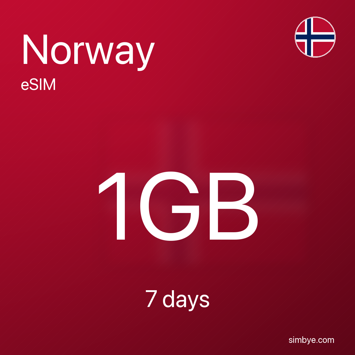 Simbye Norway 1GB 7Days eSIM