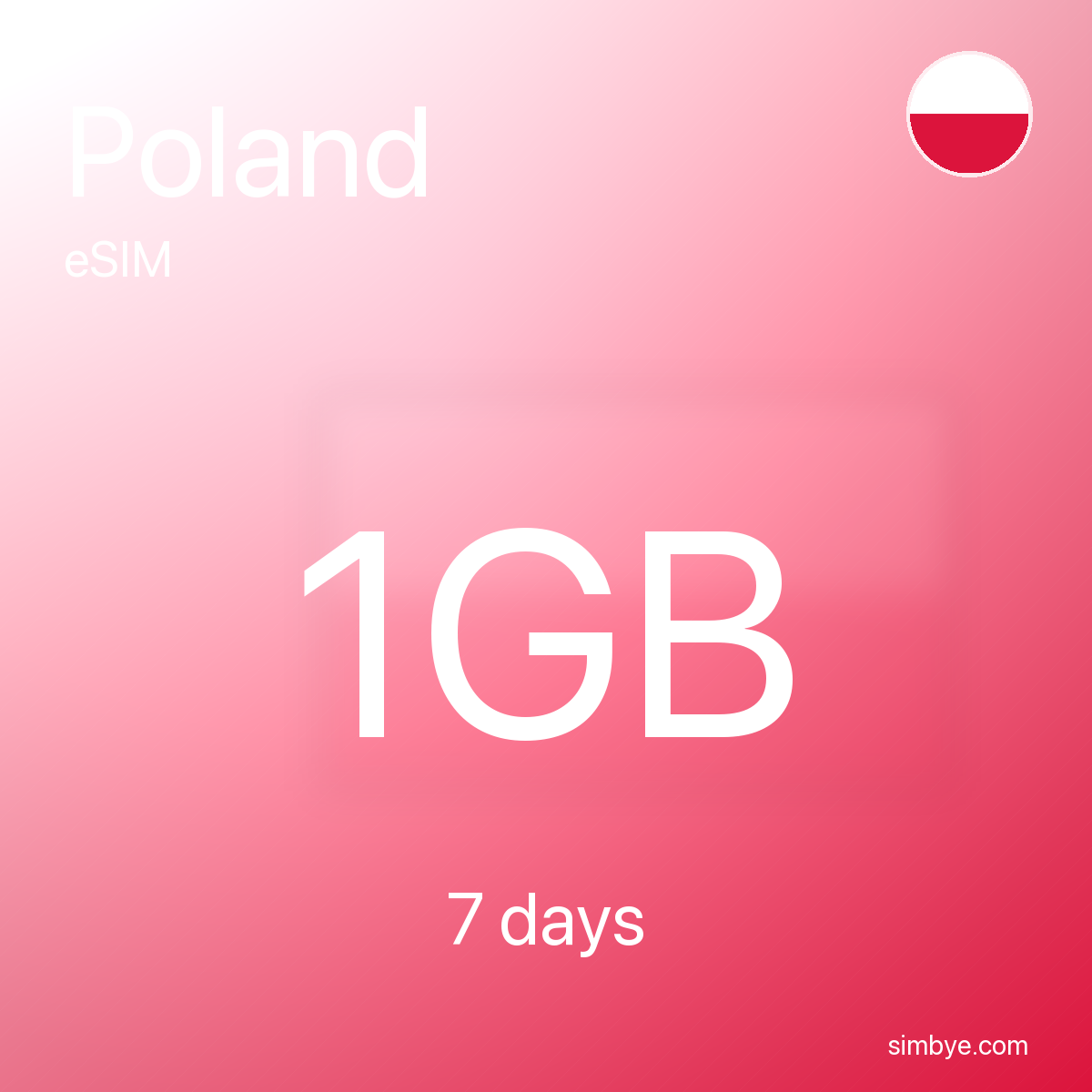 Simbye Poland 1GB 7Days eSIM