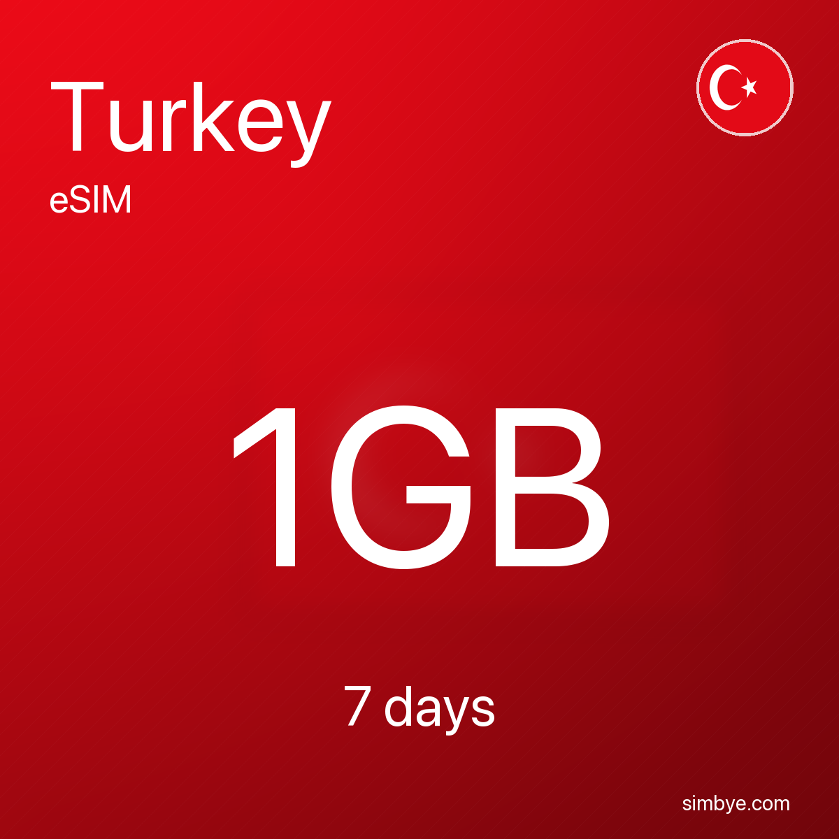 Simbye Turkey 1GB 7Days eSIM