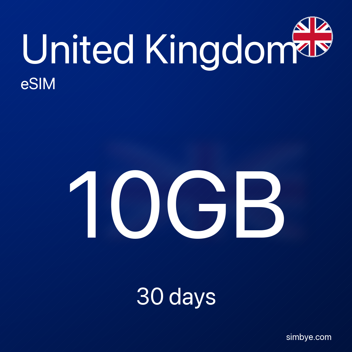 Simbye United Kingdom 1GB 7Days eSIM
