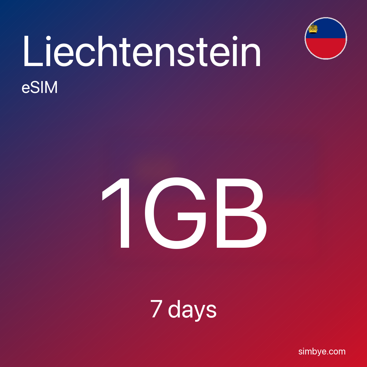 Simbye Liechtenstein 1GB 7Days eSIM