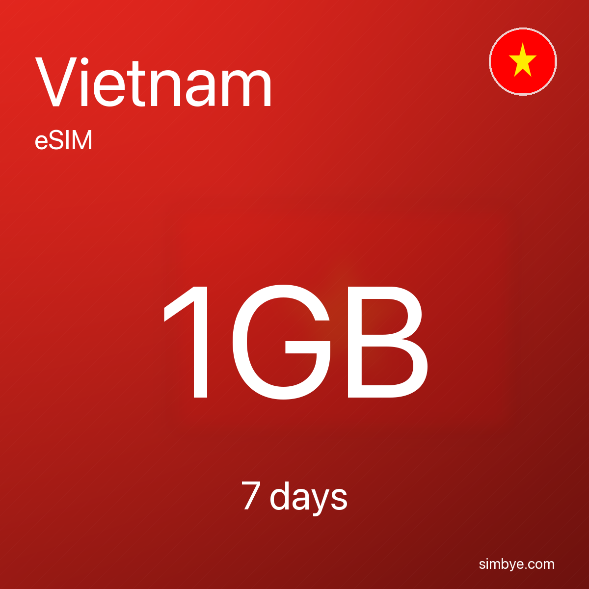 Simbye Vietnam 1GB 7Days eSIM